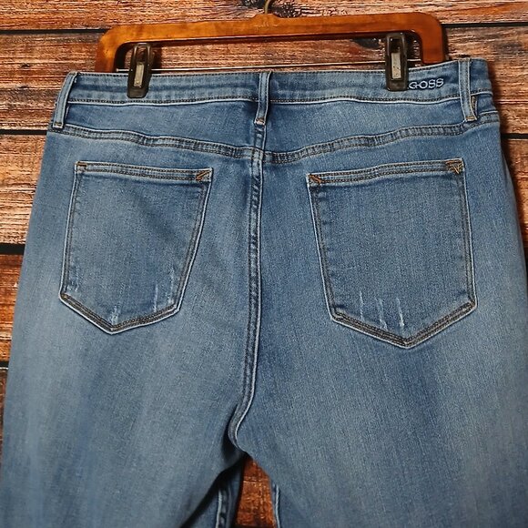 Vigoss Jeans Size 14 Jagger Skinny Distressed Blue Denim Stretch Mid Rise - Picture 5 of 10